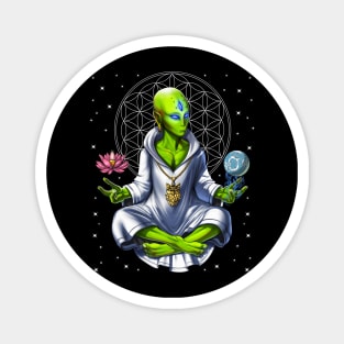 Psychedelic Alien Meditation Magnet